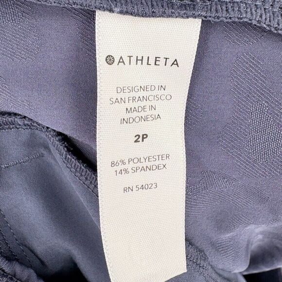ATHLETA Brooklyn Textured Ankle Pant Size 2P Leopard Medieval Violet #980401 - Picture 8 of 9